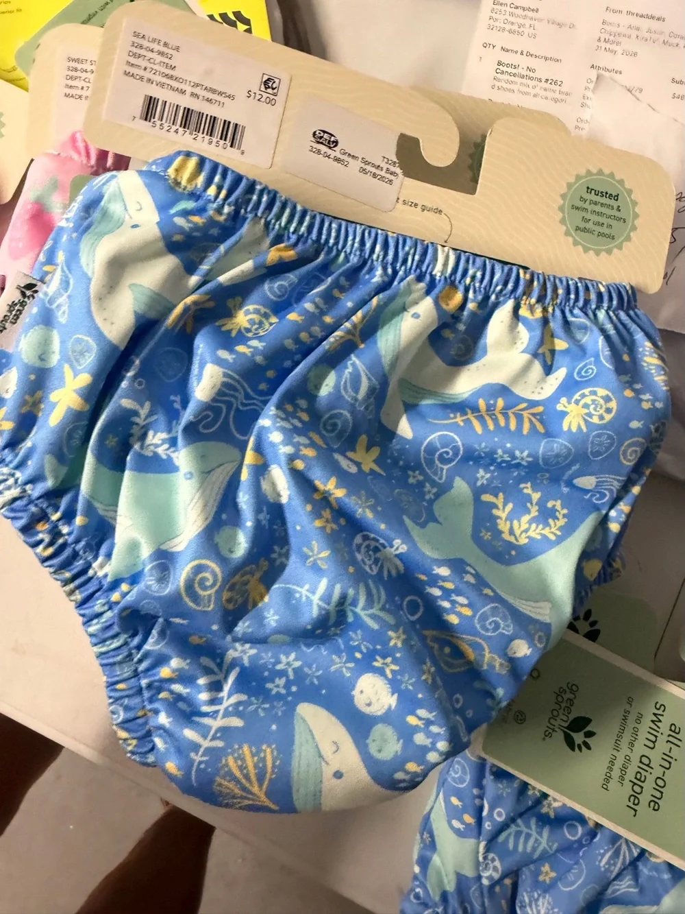 Echo sprouts reusable swim diaper size 3TNWT several colors